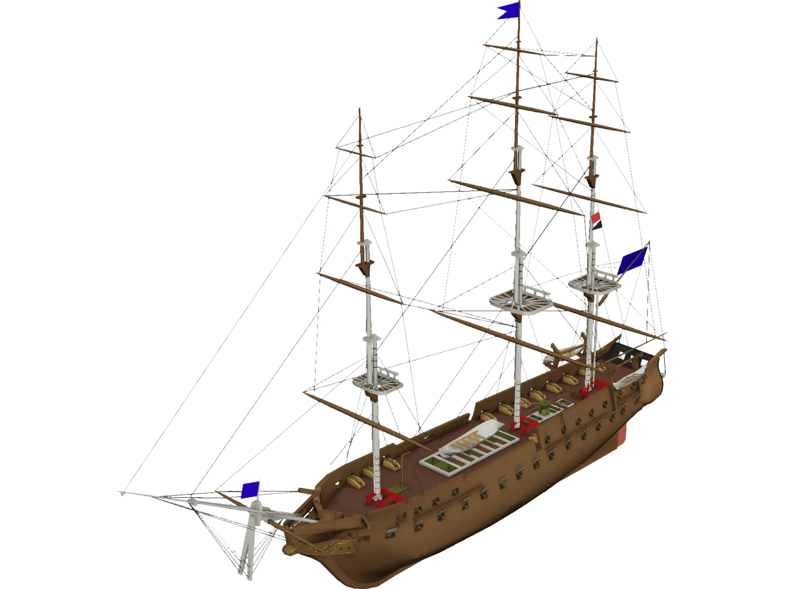 Constitution Ship 3D Model main preview