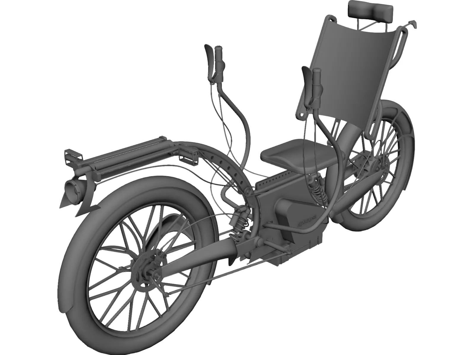 Recumbent Electric Bicycle 3D Model main preview