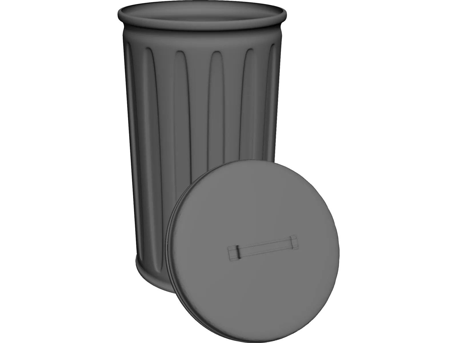 Garbage Can 3D Model main preview
