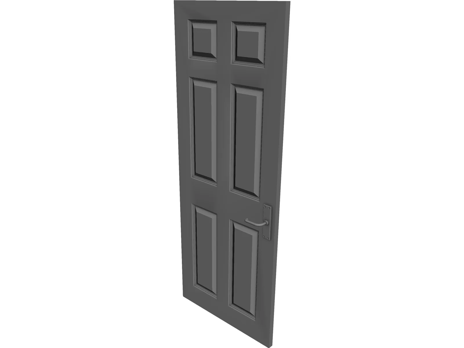Door and Handle 3D Model main preview