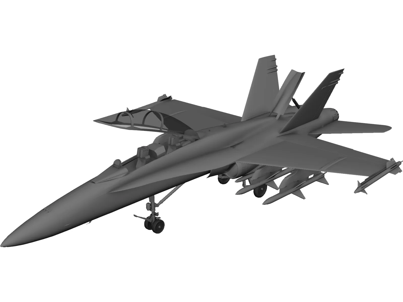 F-18D with Landing Gear 3D Model main preview