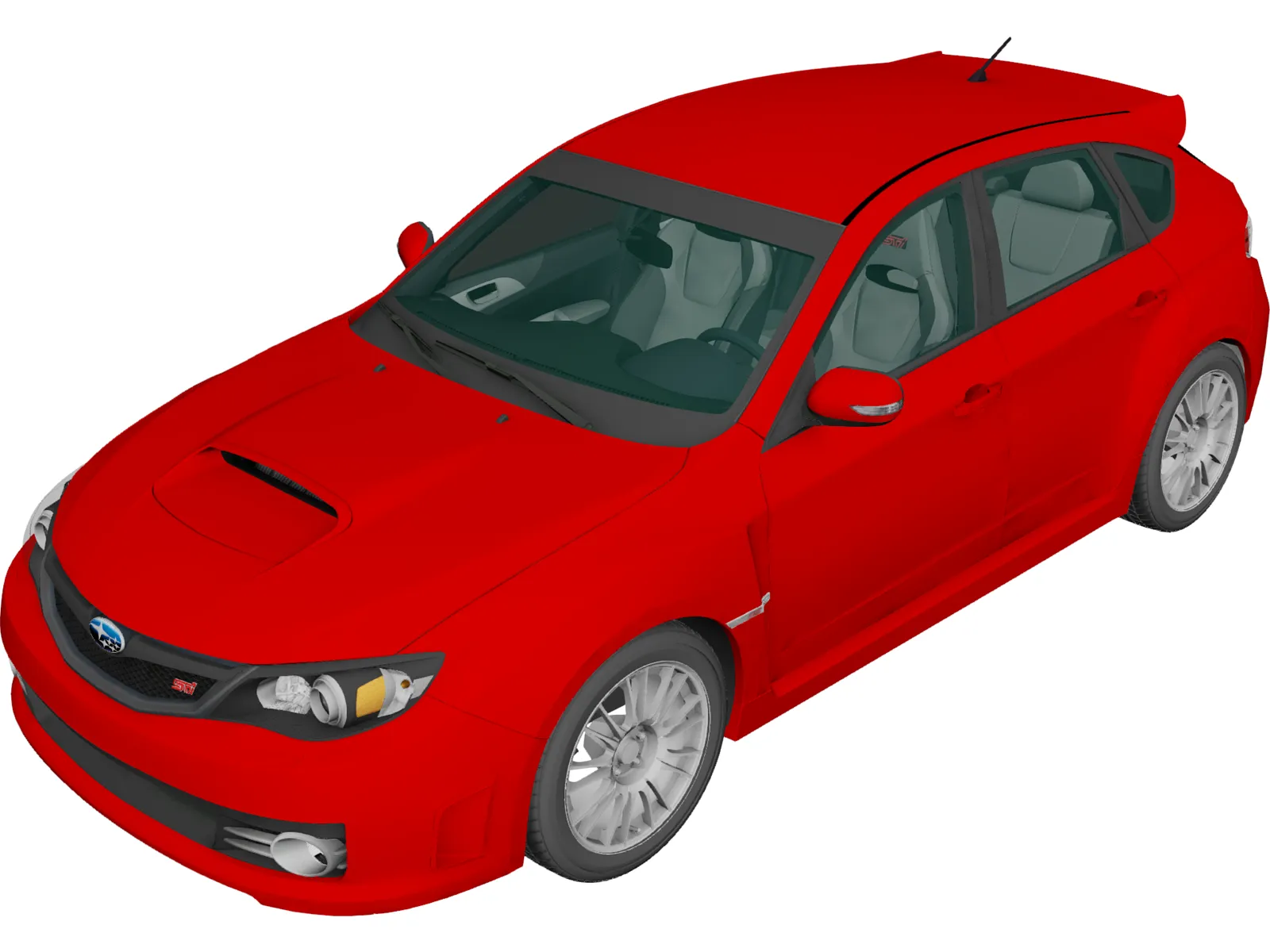 Subaru Impreza WRX STi (2008) 3D Model main preview