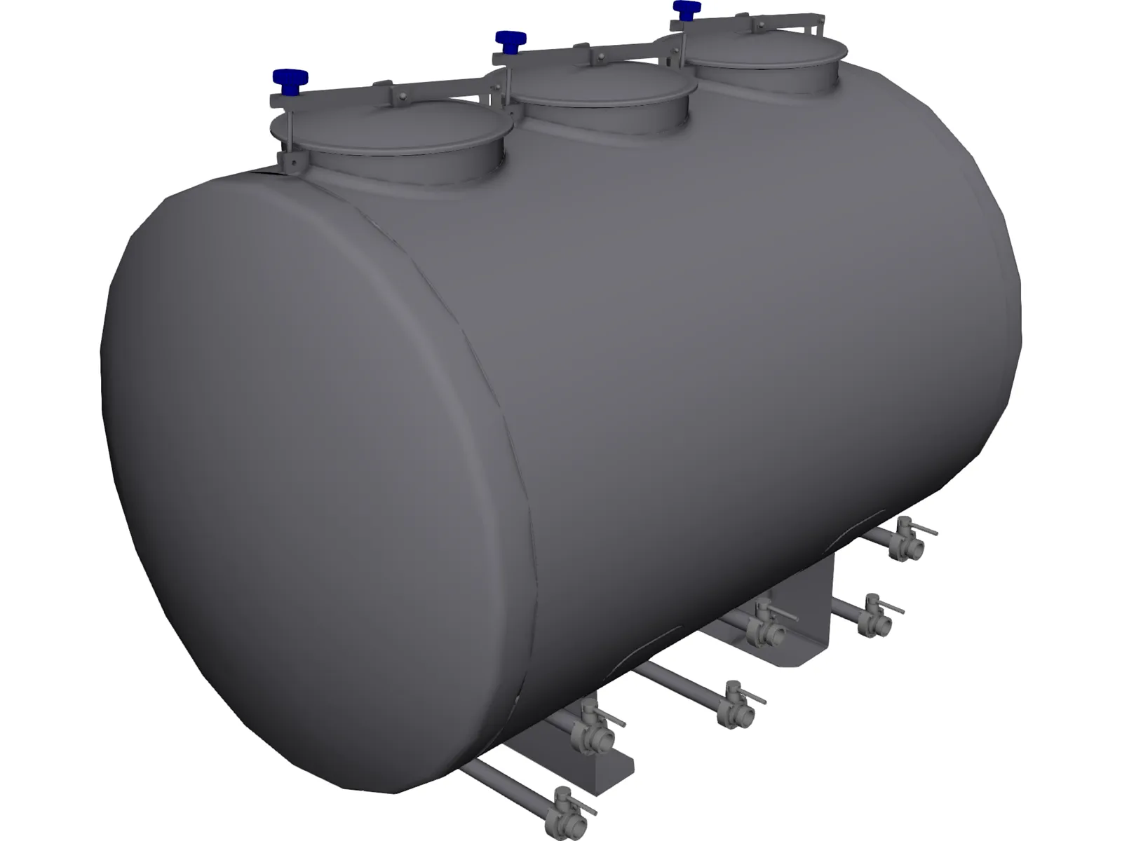 Horizontal Tank 1500L 3D Model main preview