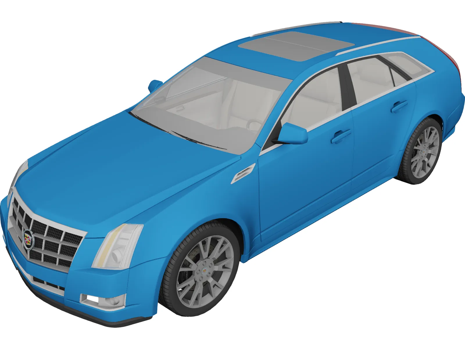 Cadillac CTS Sport Wagon (2010) 3D Model main preview