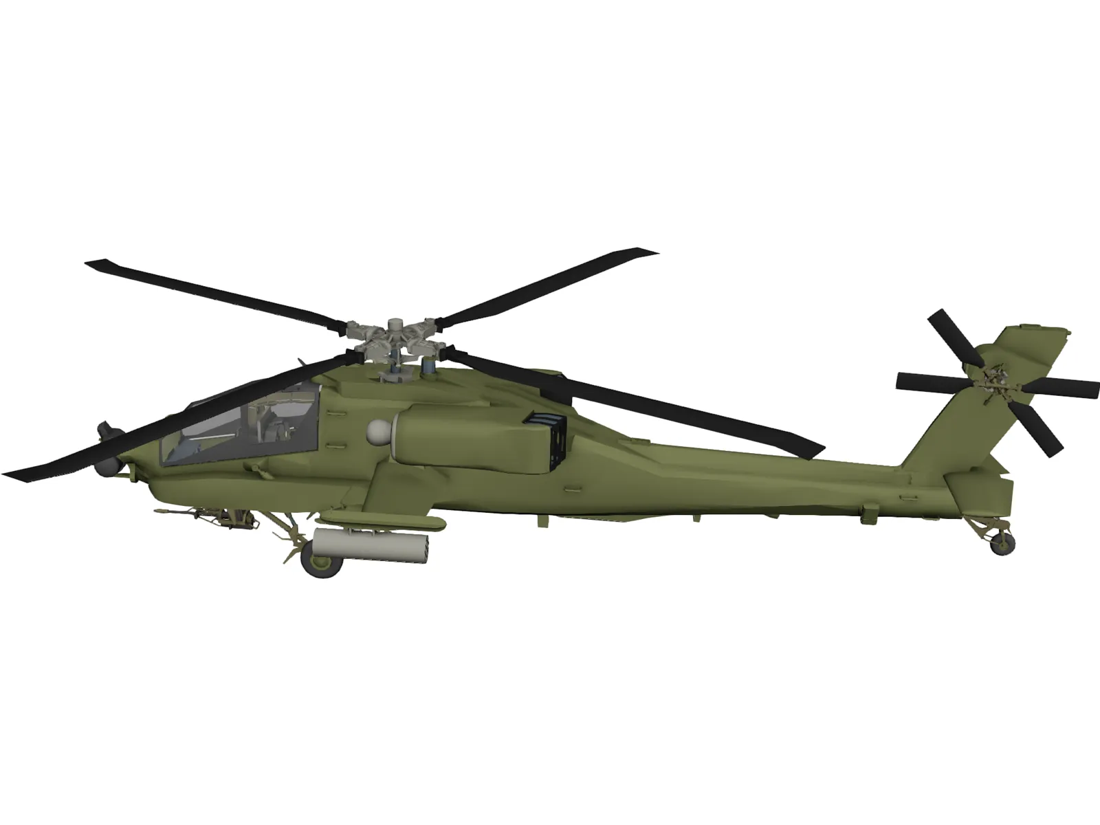 Boeing AH-64A Apache 3D Model main preview