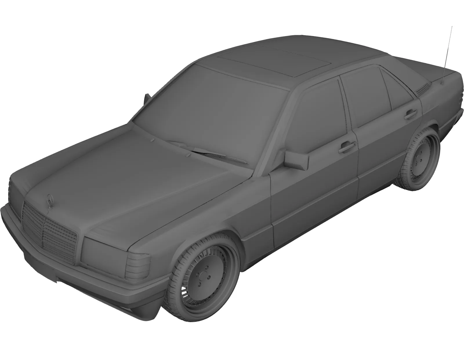 Mercedes-Benz 190 (W201) 3D Model main preview