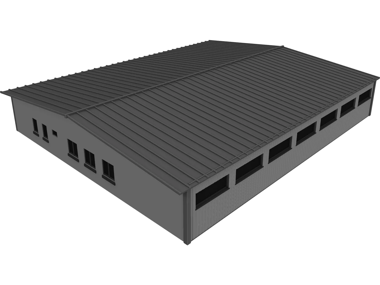 Industrial House 3D Model main preview