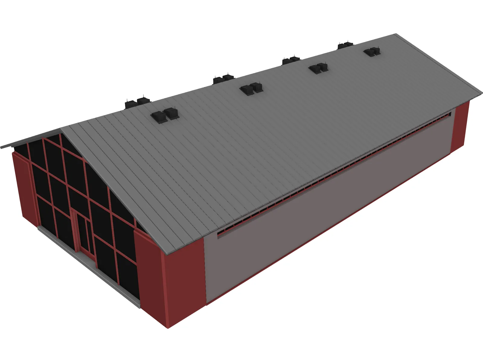 Industrial House 3D Model main preview