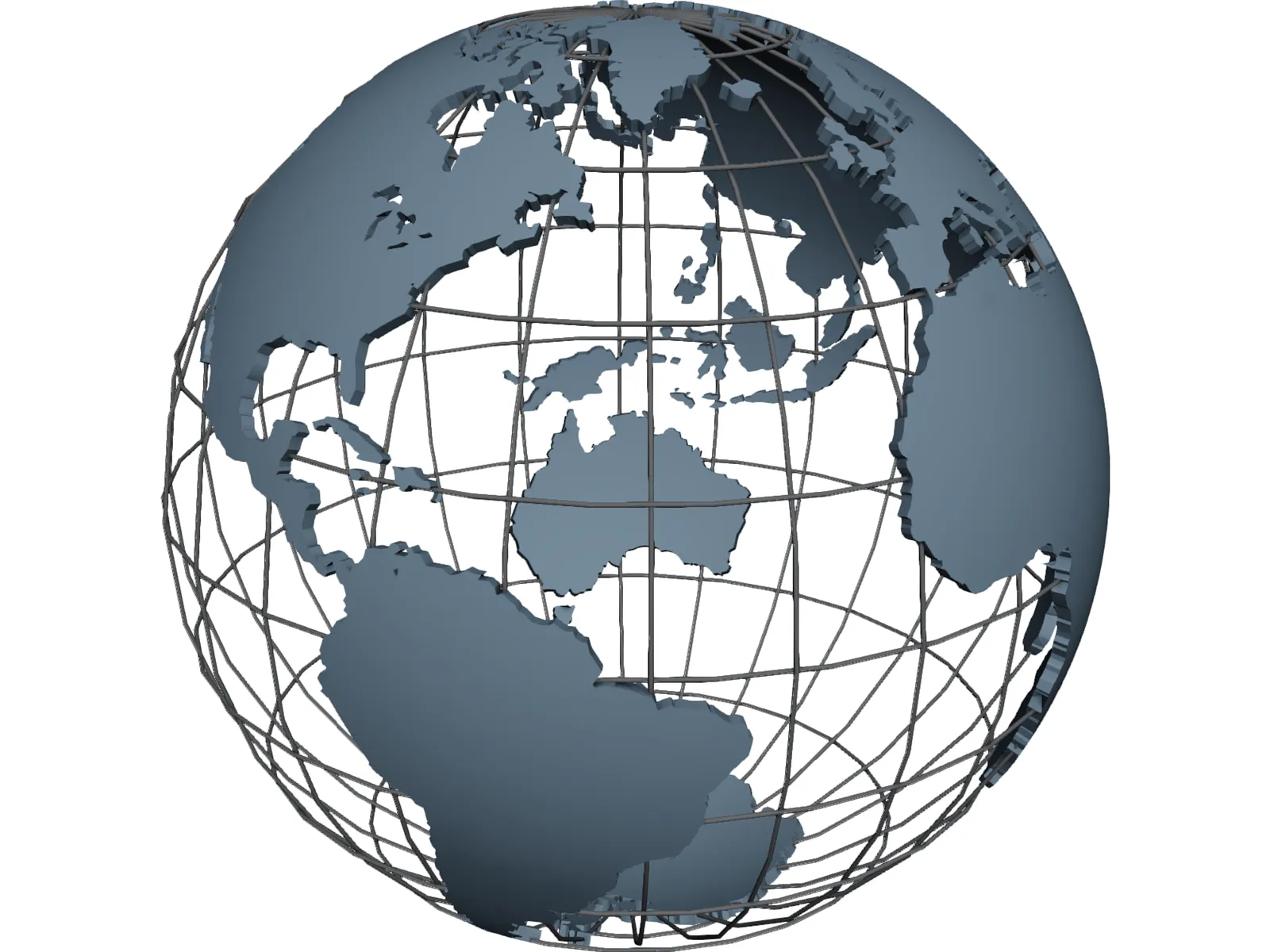 Globe Map 3D Model main preview