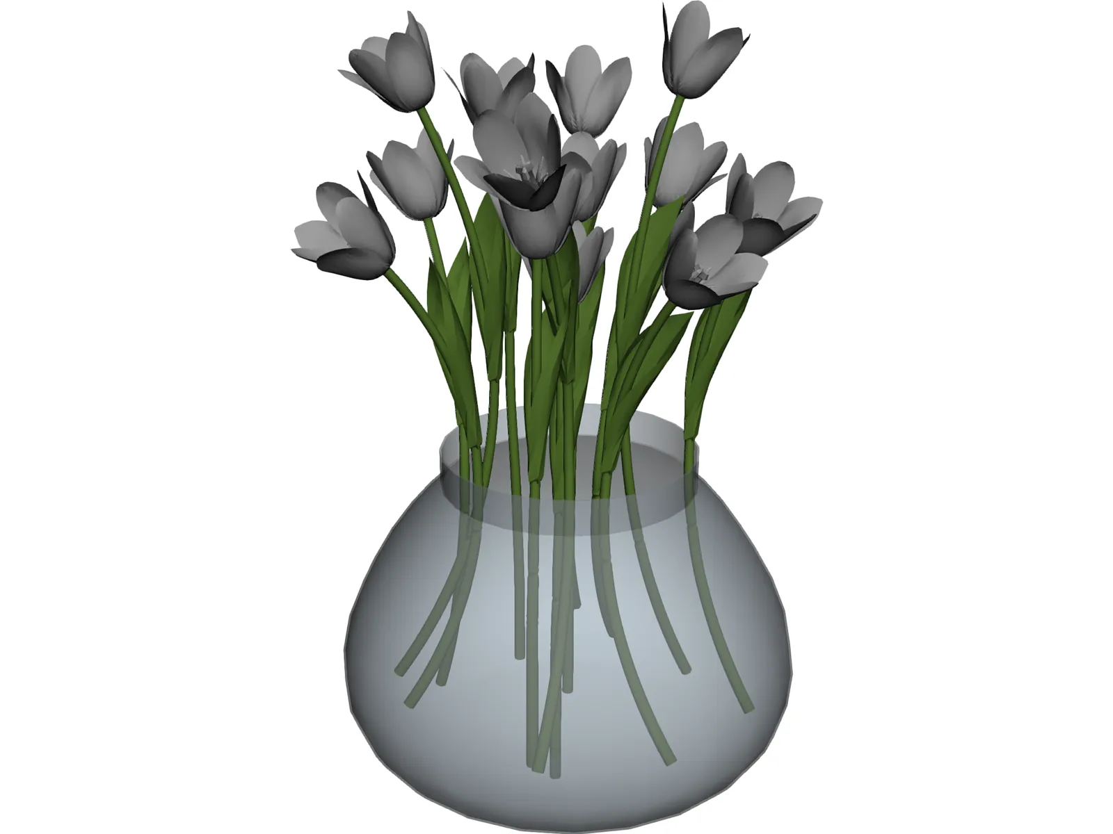 Flower White 3D Model main preview