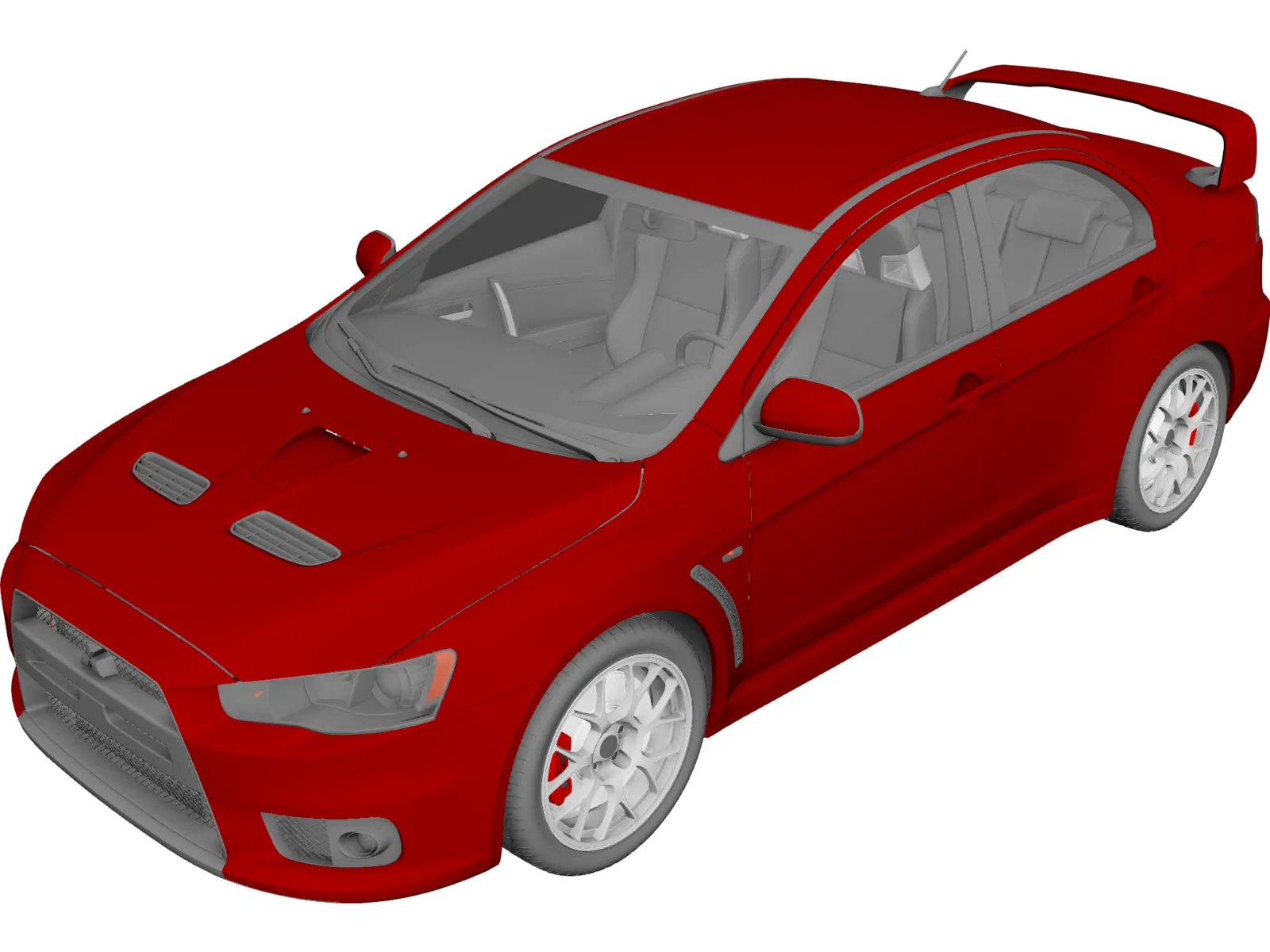 Mitsubishi Lancer Evo X 3D Model main preview
