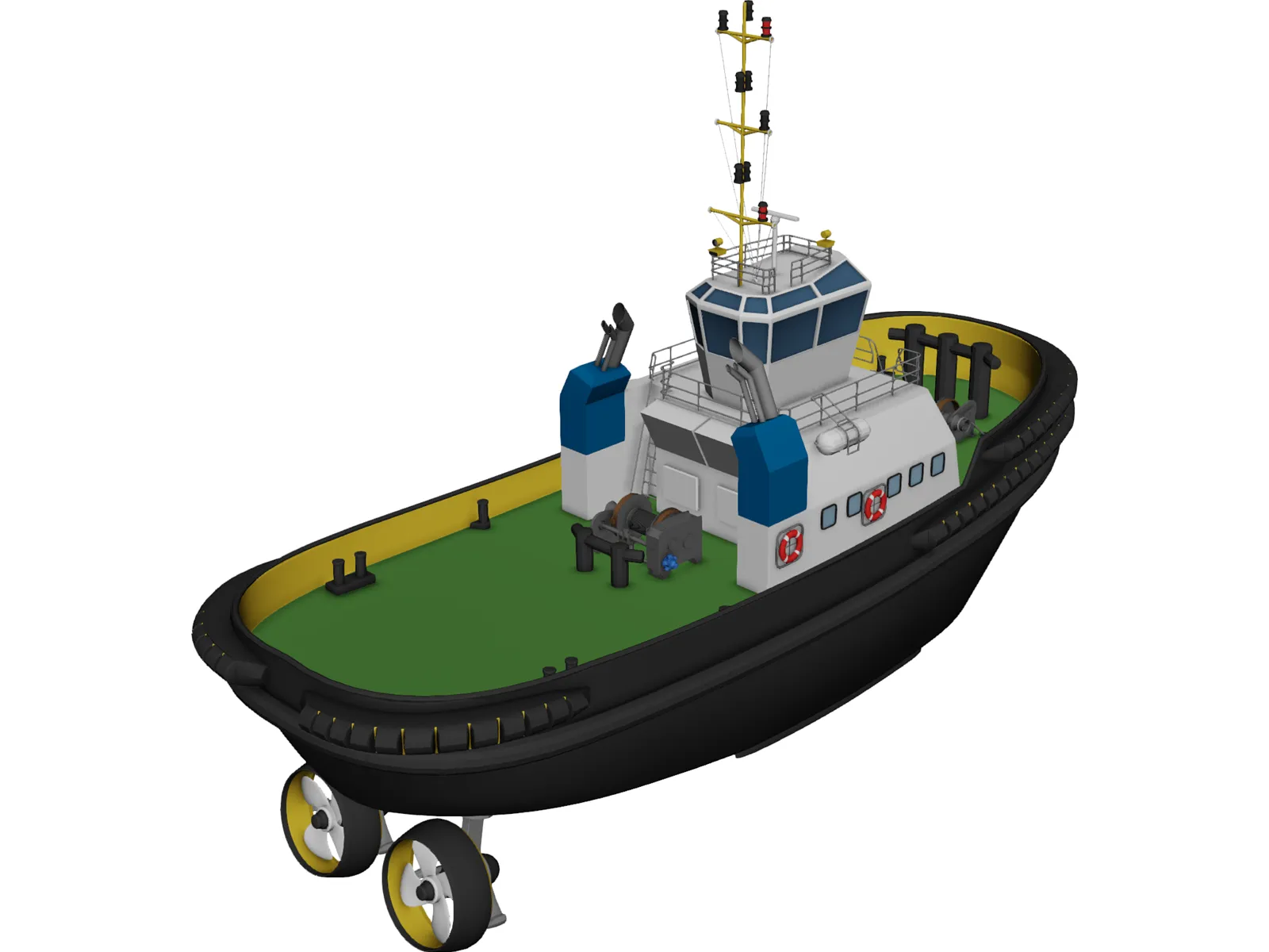 Tug Boat 3D Model main preview