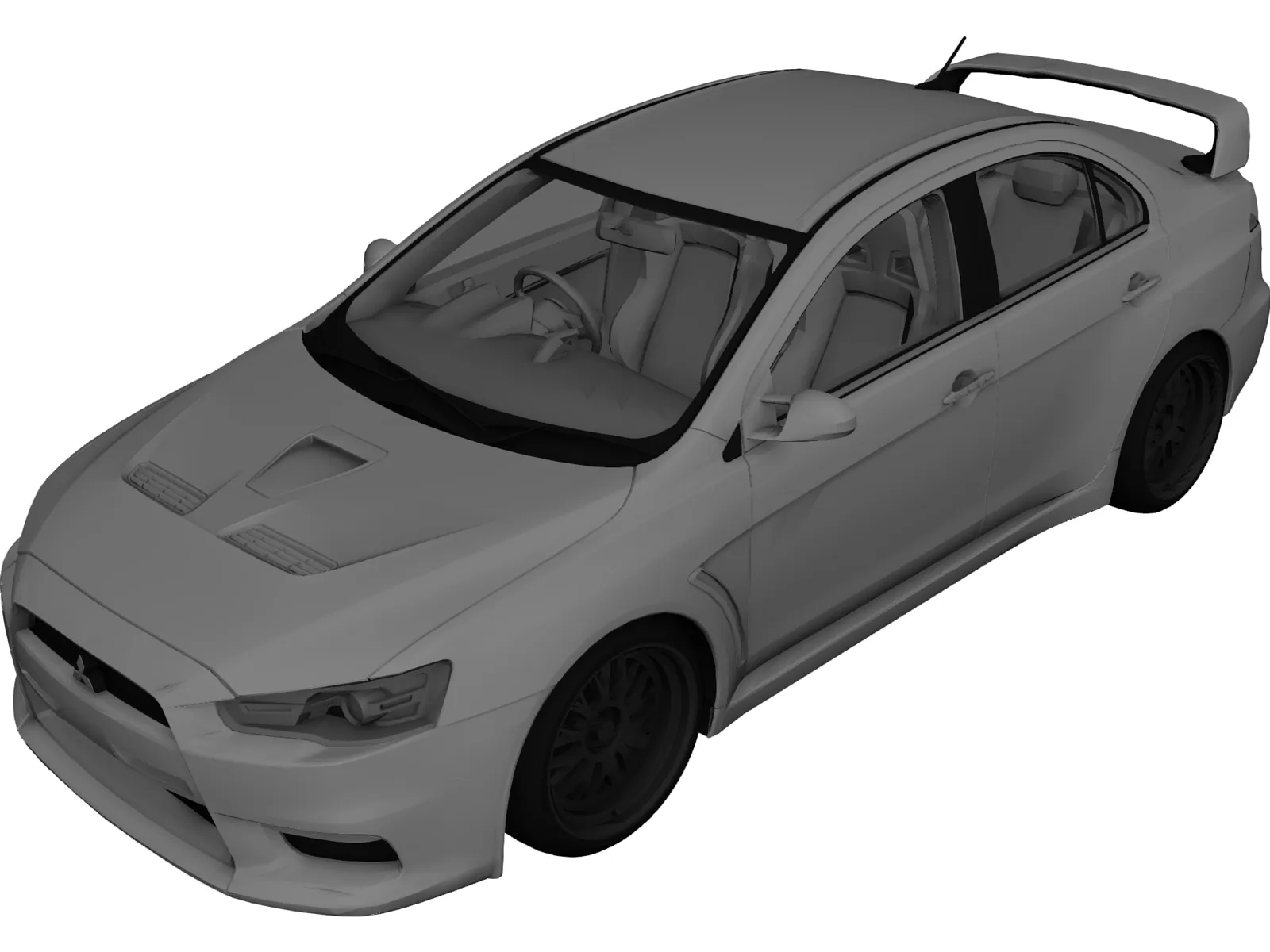 Mitsubishi Lancer Evolution X 3D Model main preview