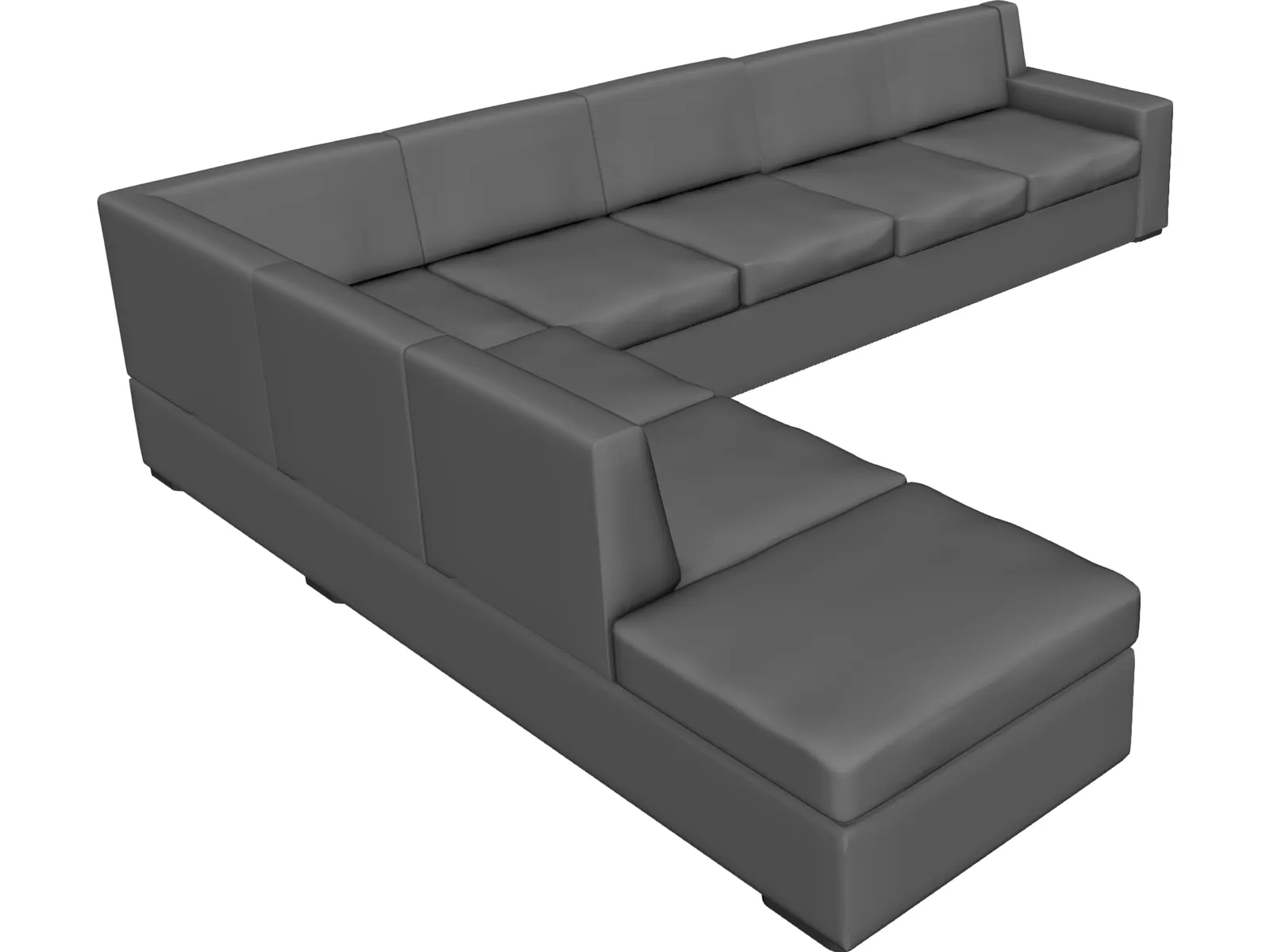 Round Exterior Sofa 3D Model main preview