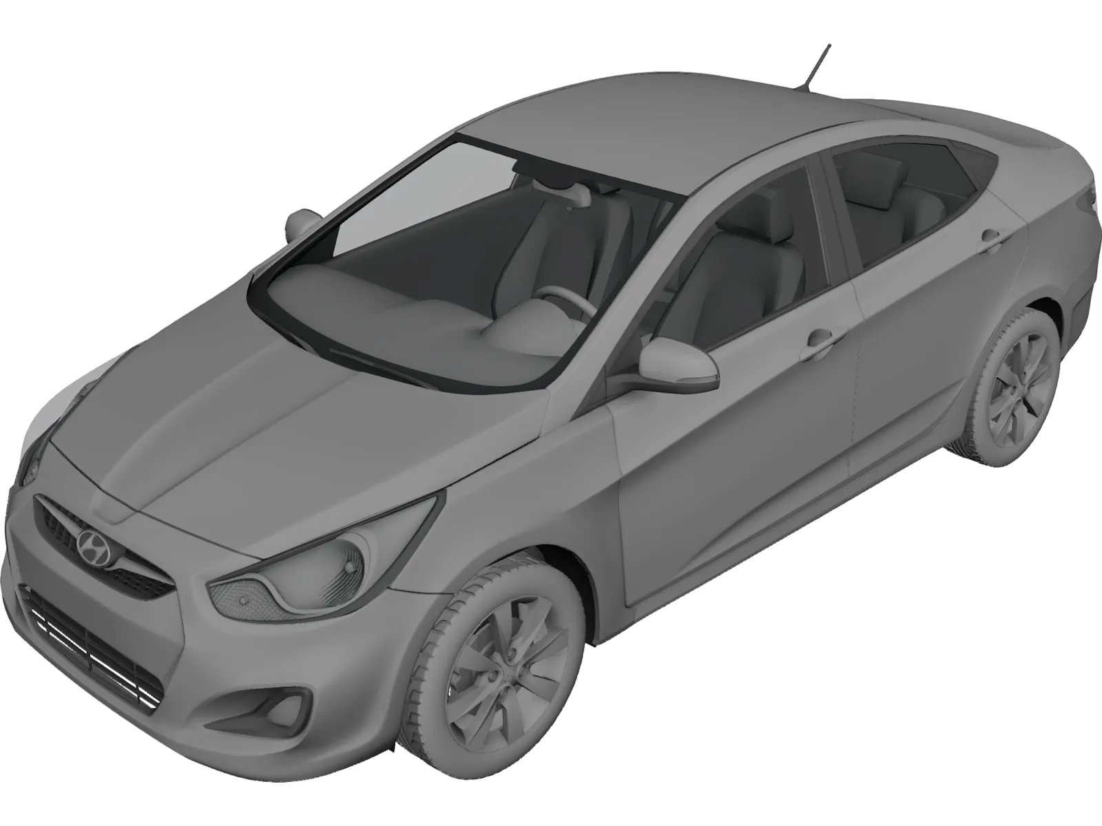 Hyundai Solaris 3D Model main preview