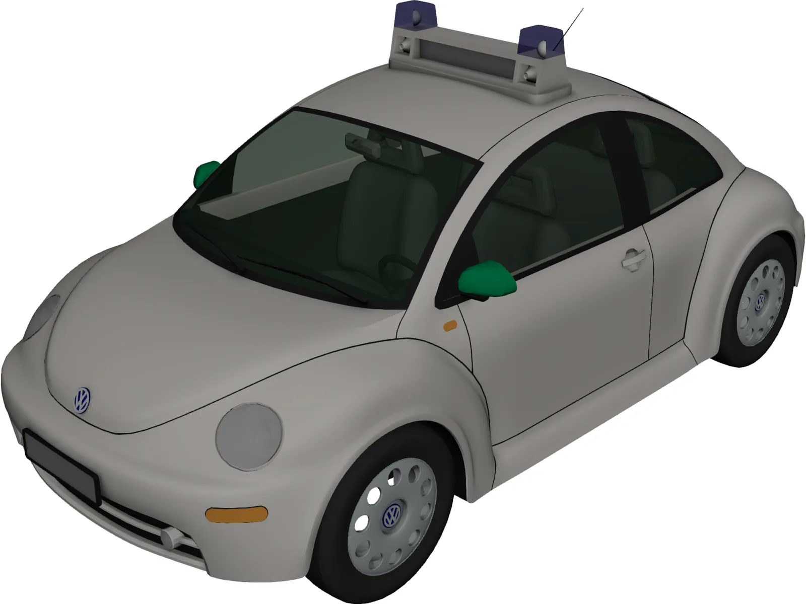 Volkswagen Beetle Police 3D Model main preview