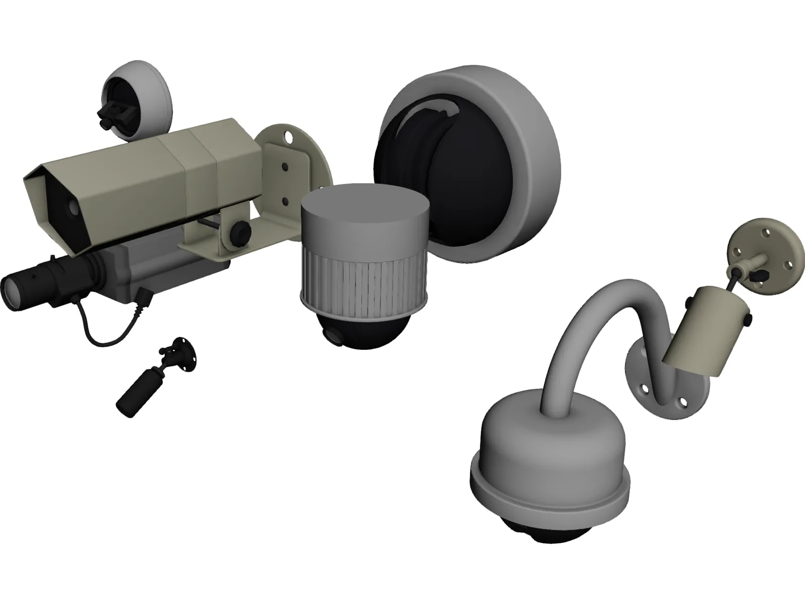Security Cameras Set 3D Model main preview