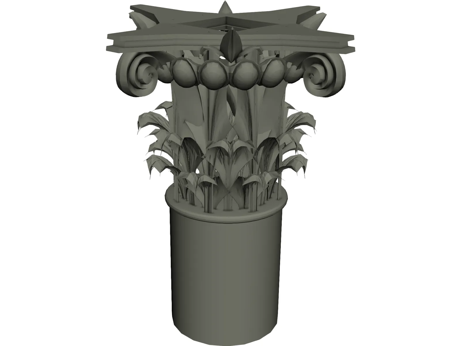 Acanthus and Volute Column 3D Model main preview