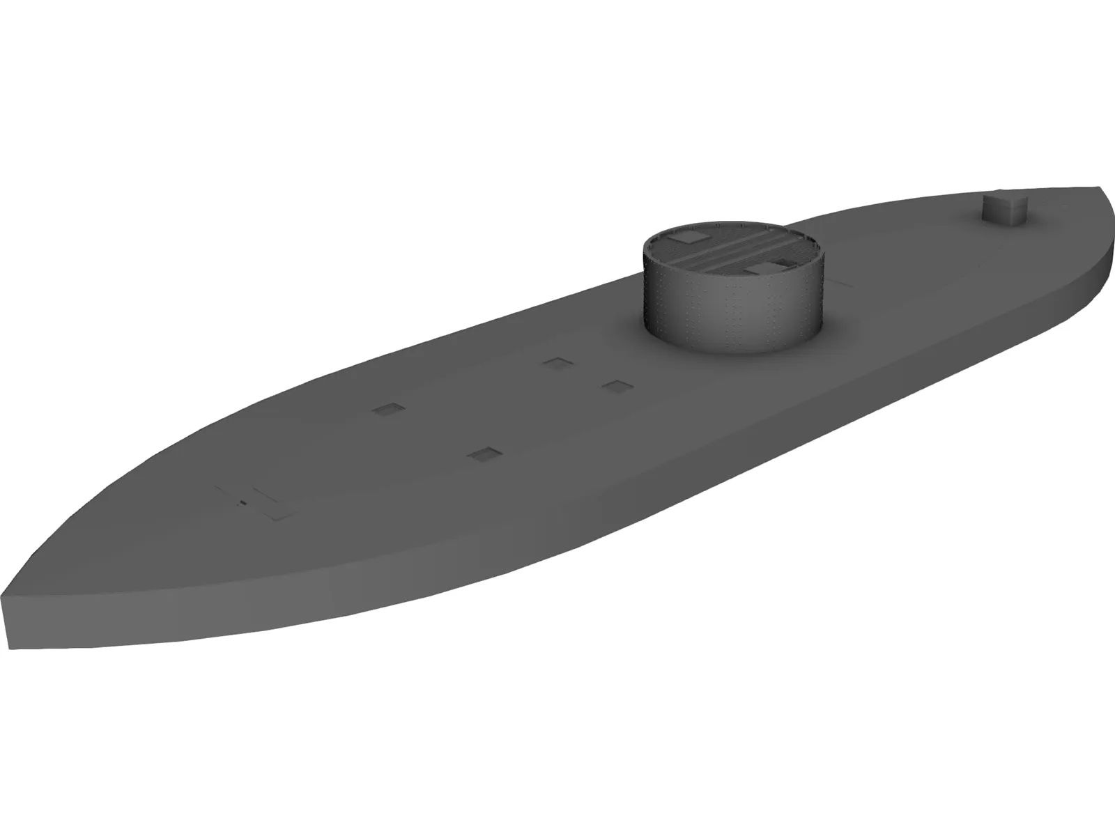 US Ironclad Monitor 3D Model main preview