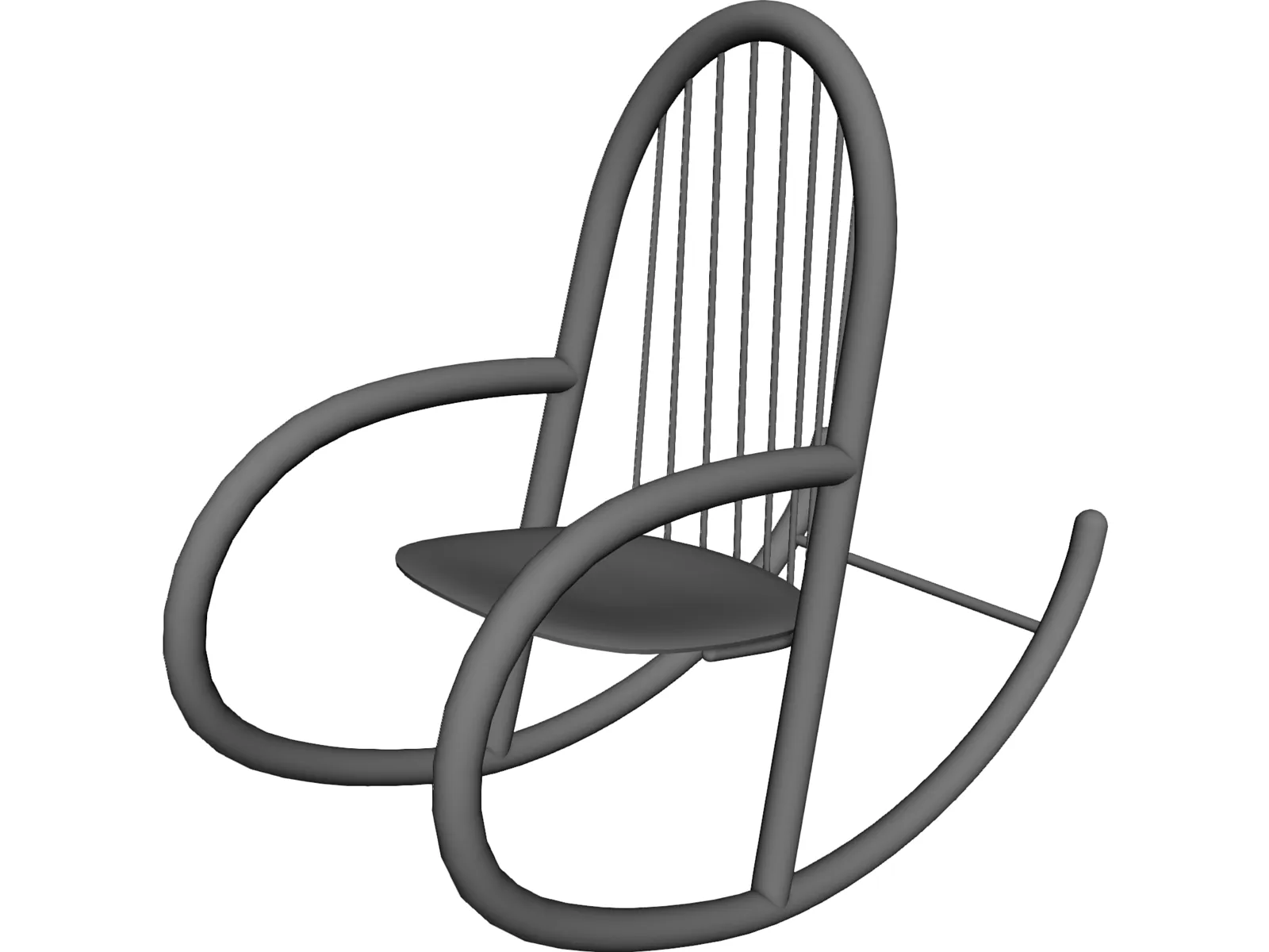 Chair Rocker 3D Model main preview