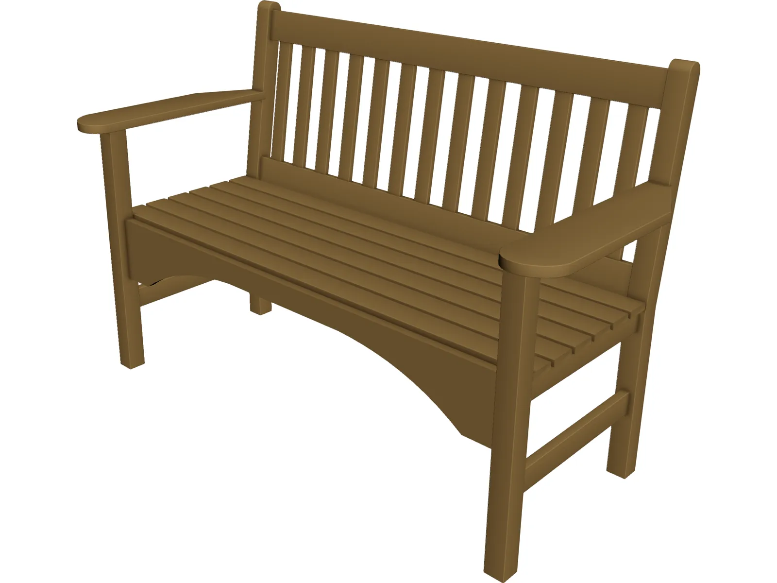 Bench Wooden 3D Model main preview