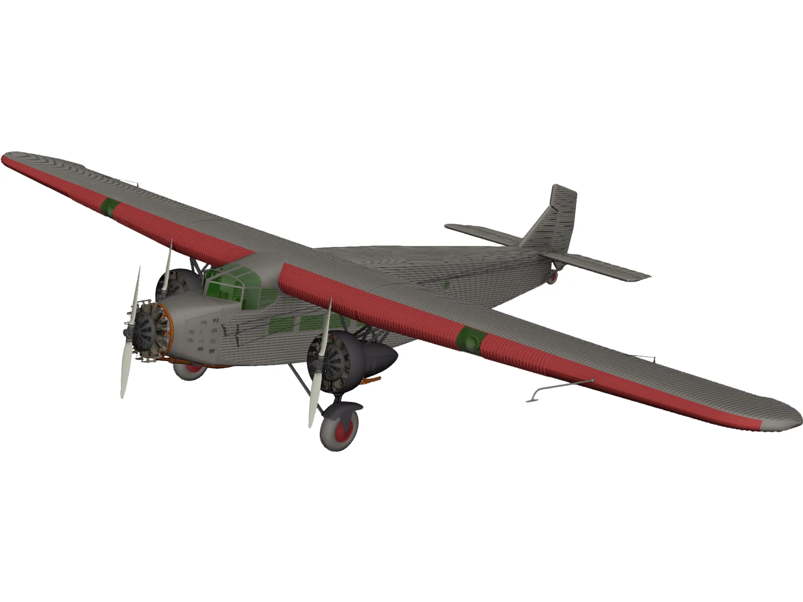 Ford A5 Trimotor 3D Model main preview