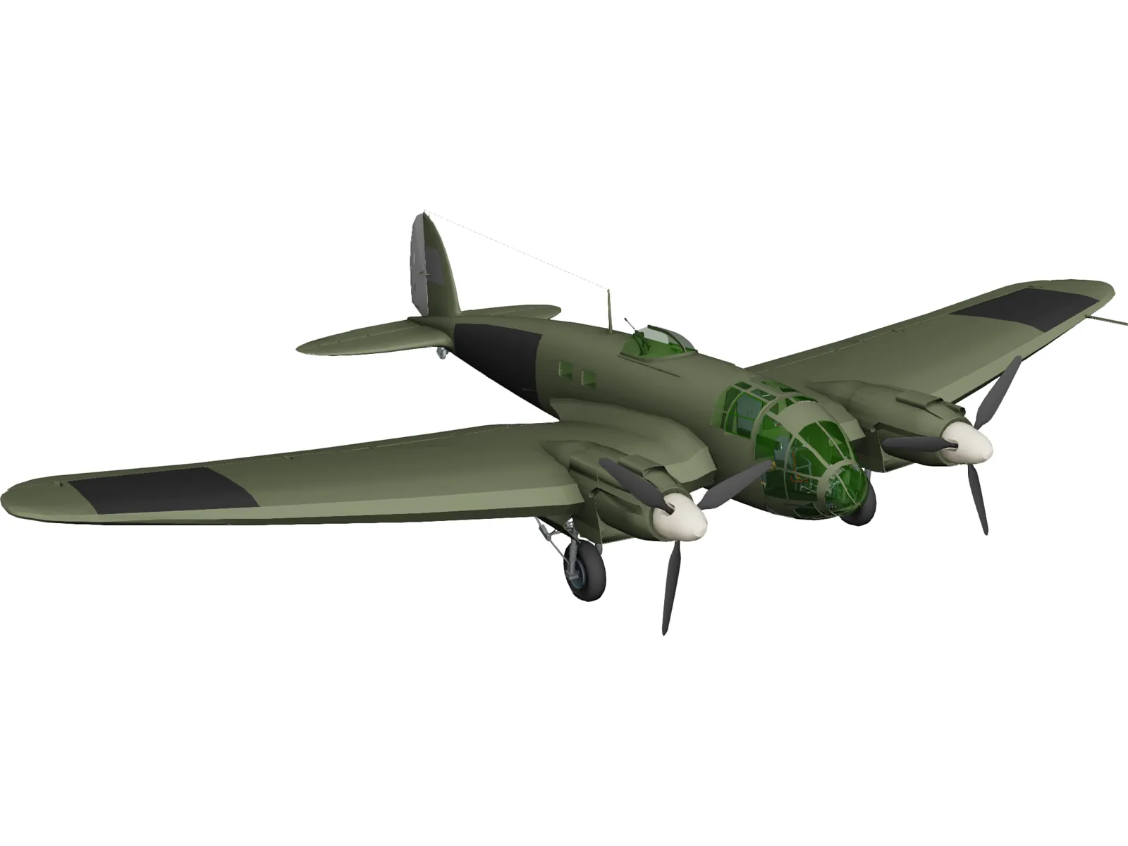Heinkel He 111 H 3D Model main preview