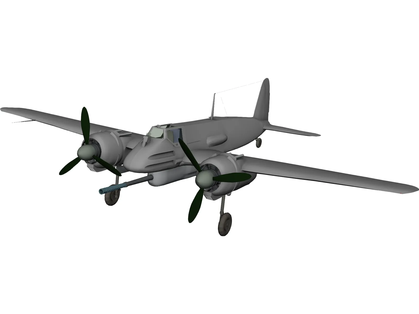 Henschel Hs 129 B 3D Model main preview