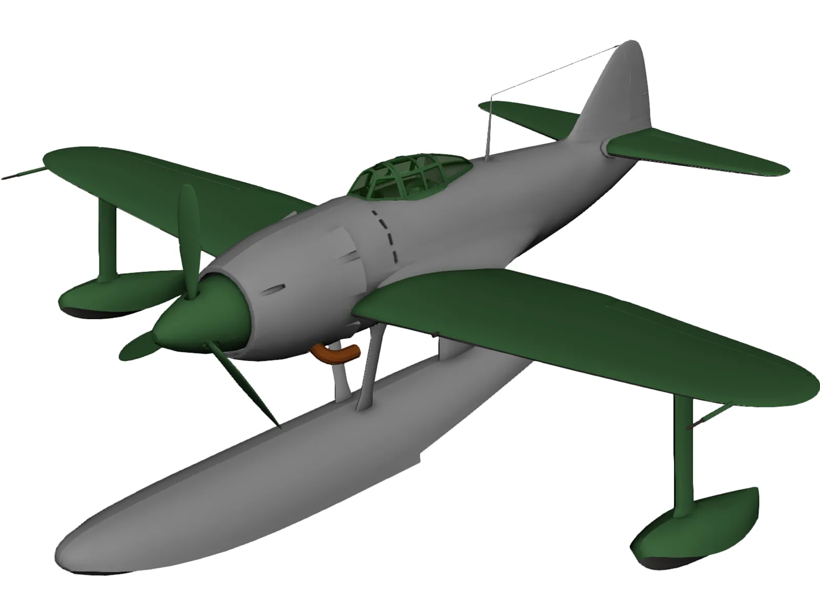 Kawanishi N1K Kyofu 3D Model main preview