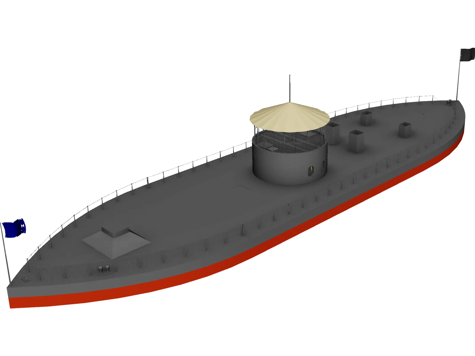 US Monitor 3D Model main preview