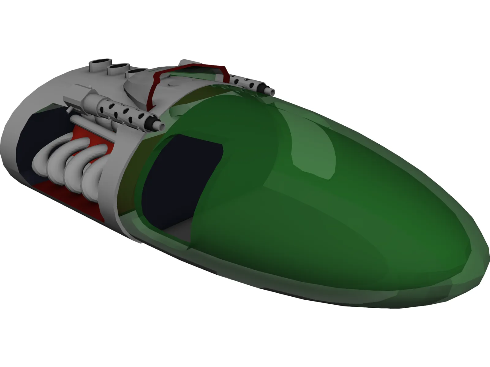 Futuristic Air Car 3D Model main preview