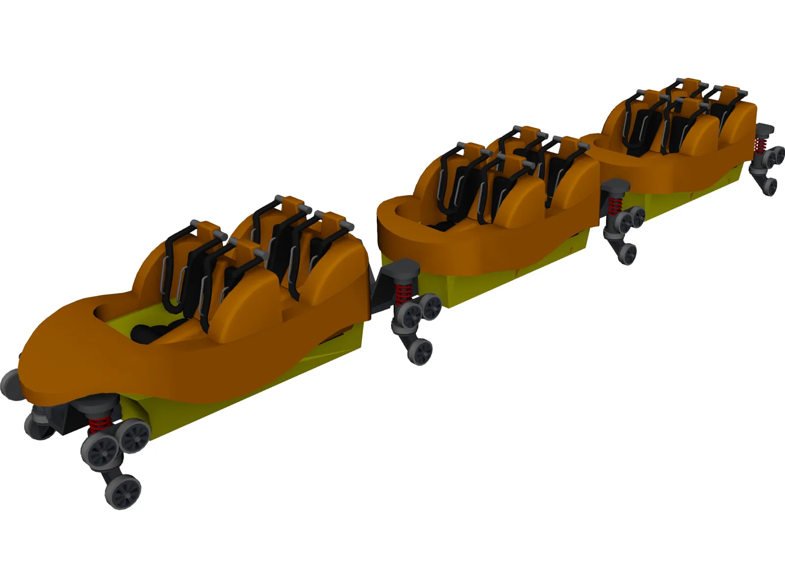Roller Coaster Train 3D Model main preview