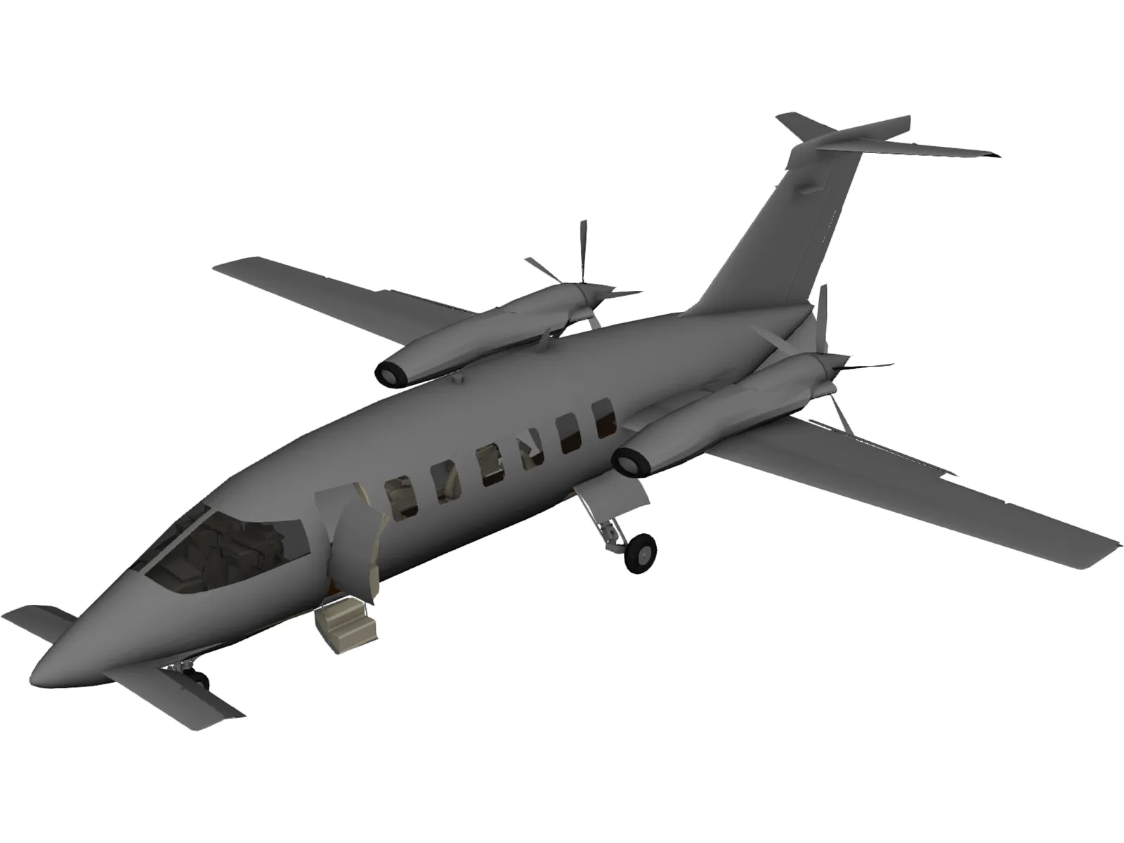 Piaggio P180 Avanti 3D Model main preview