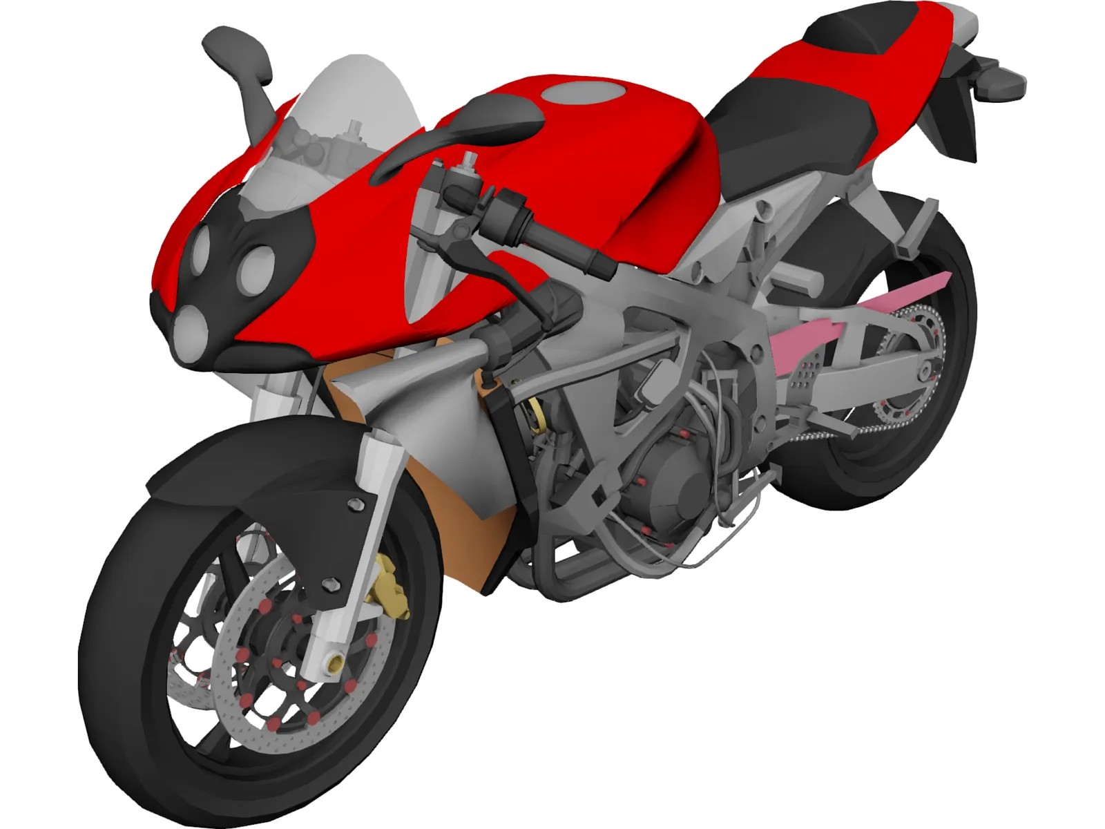 Honda CBR600 Street 3D Model main preview