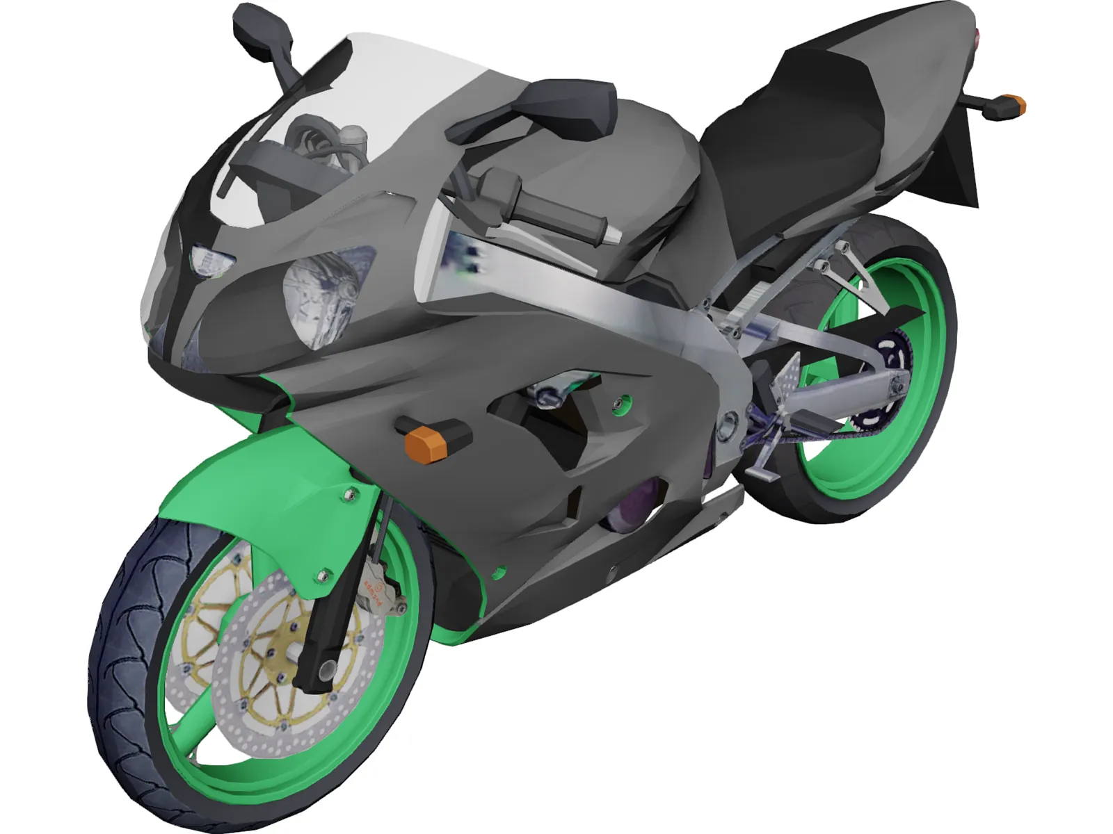 Kawasaki ZX9 3D Model main preview