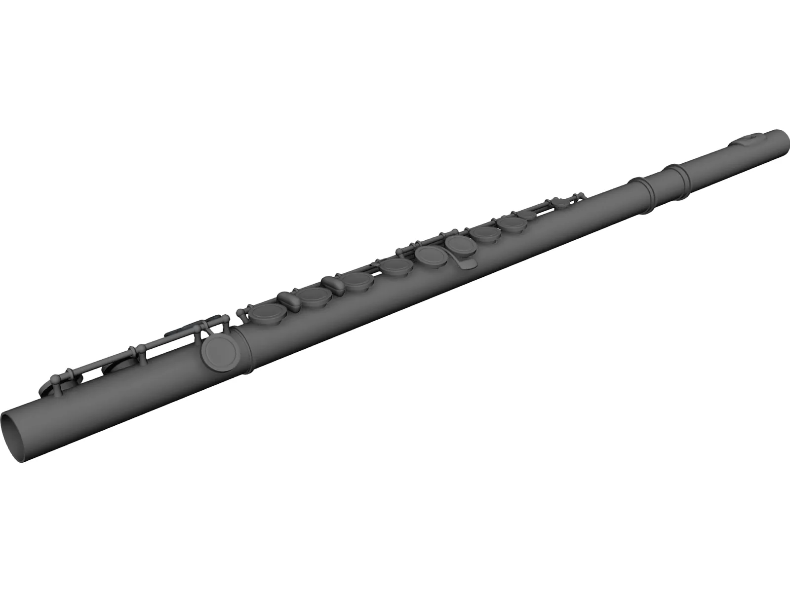 Flute 3D Model main preview
