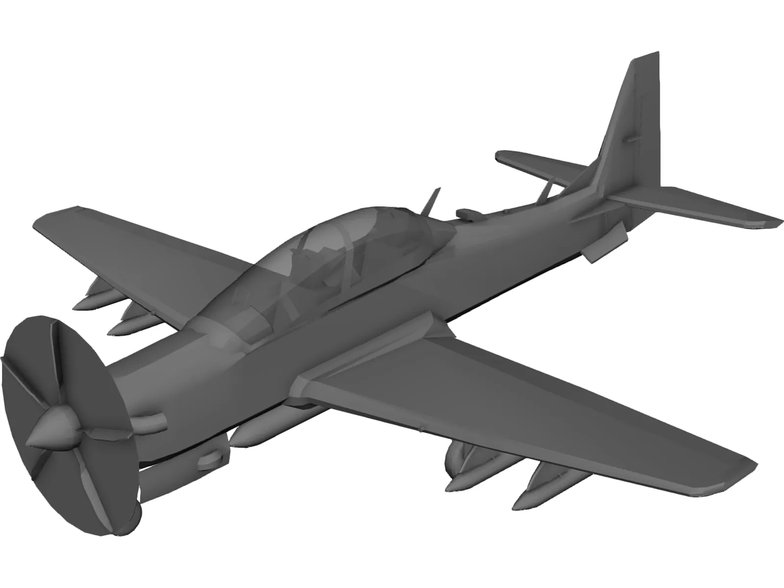 Embraer EMB 314 Super Tucano 3D Model main preview