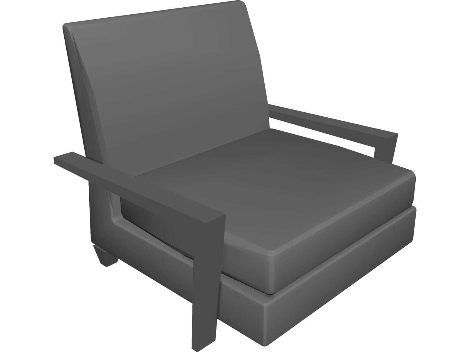 Chair with Arms 3D Model main preview