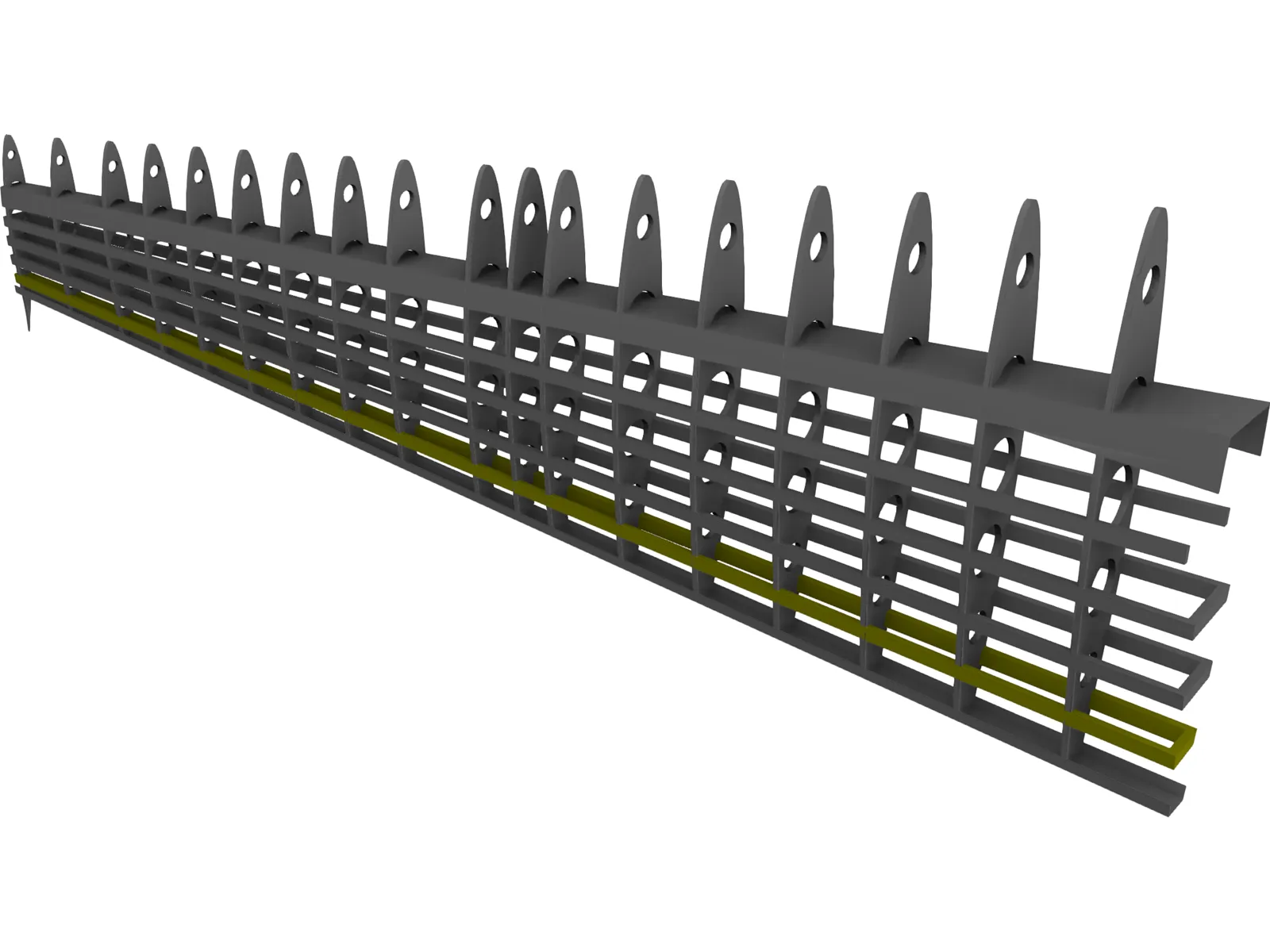 Aircraft Wing Structure 3D Model main preview