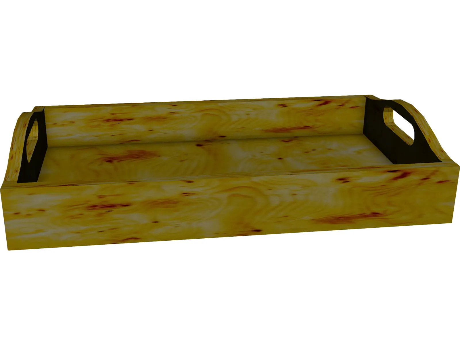 Wooden Tray 3D Model main preview