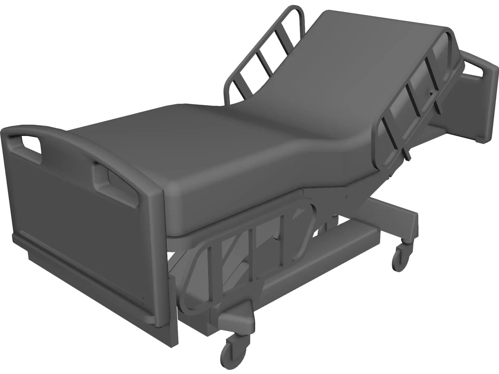 Bed Hospital Incline 3D Model main preview
