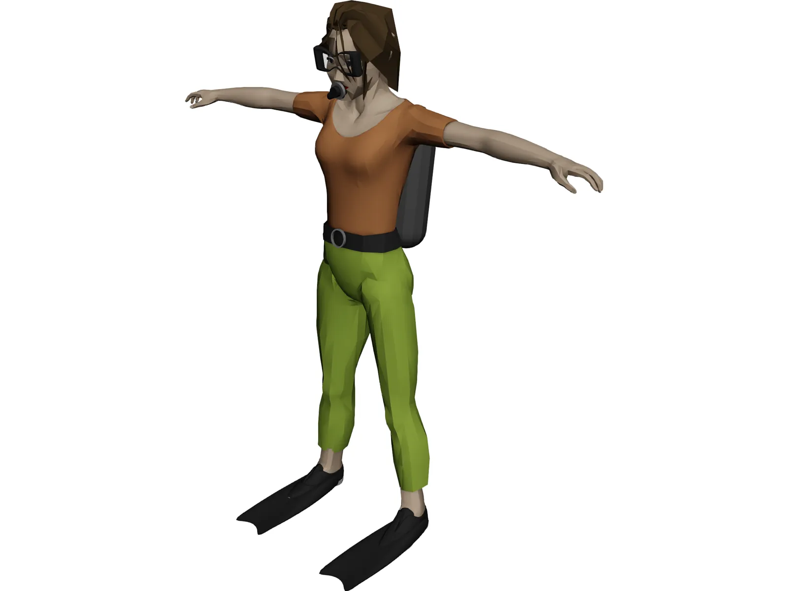 Woman Swimmer 3D Model main preview