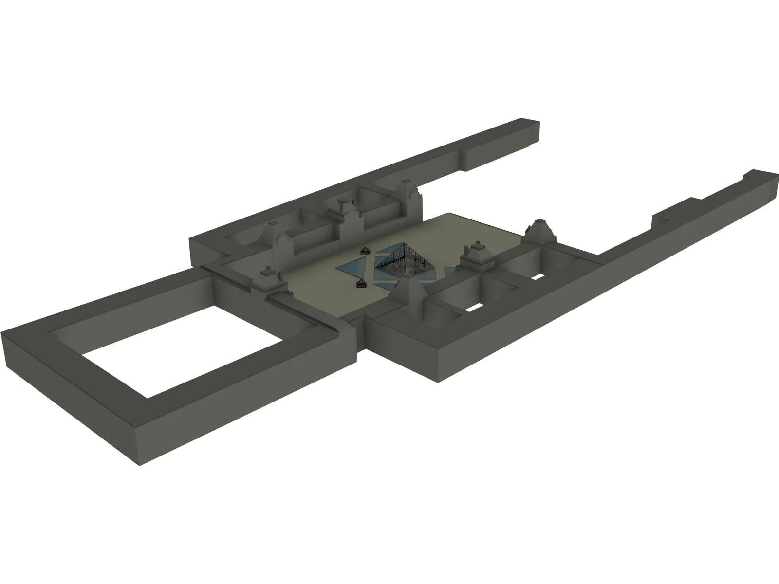 Louvre Pyramide 3D Model main preview