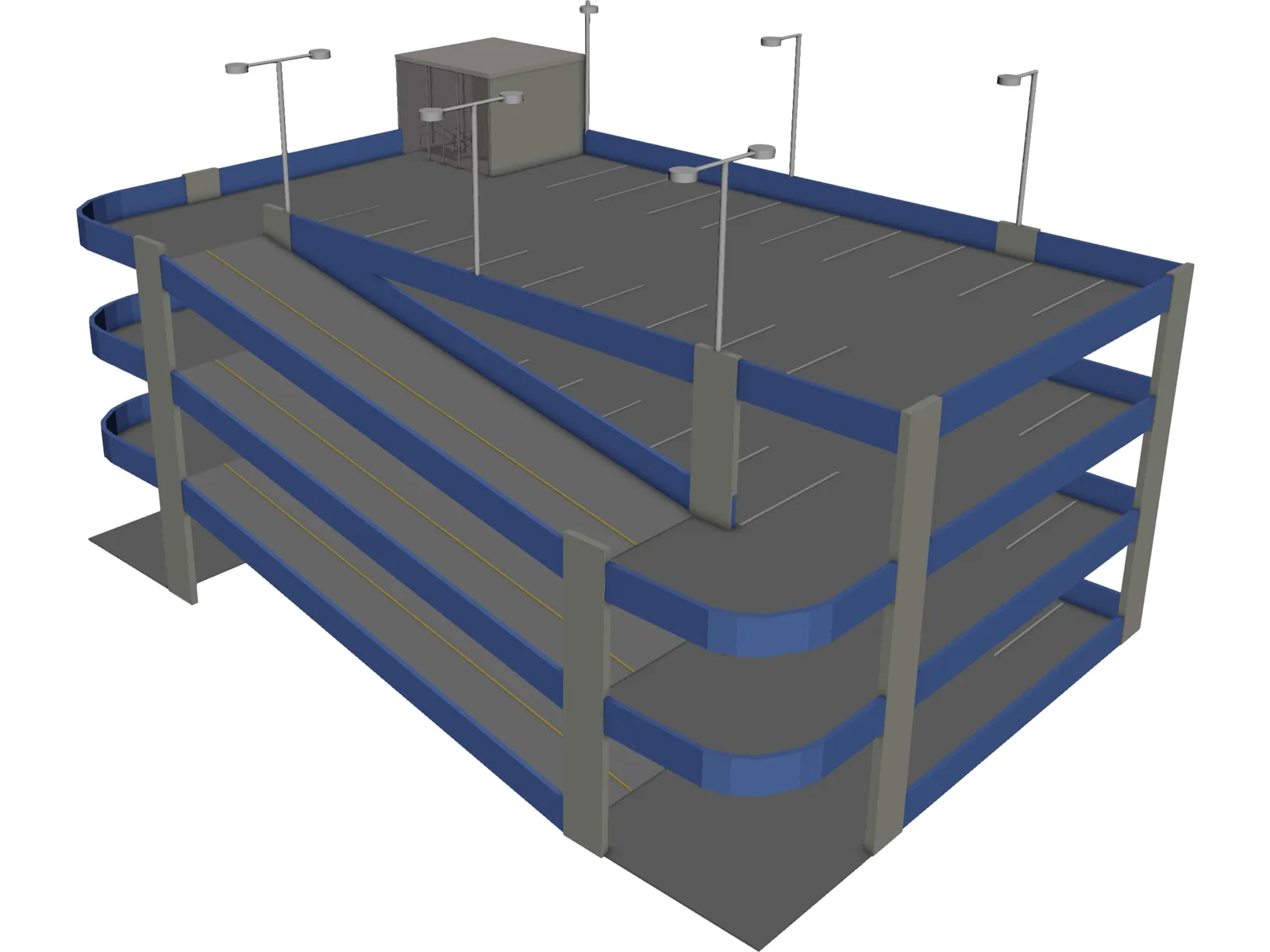 Garage Parking Four Level 3D Model main preview