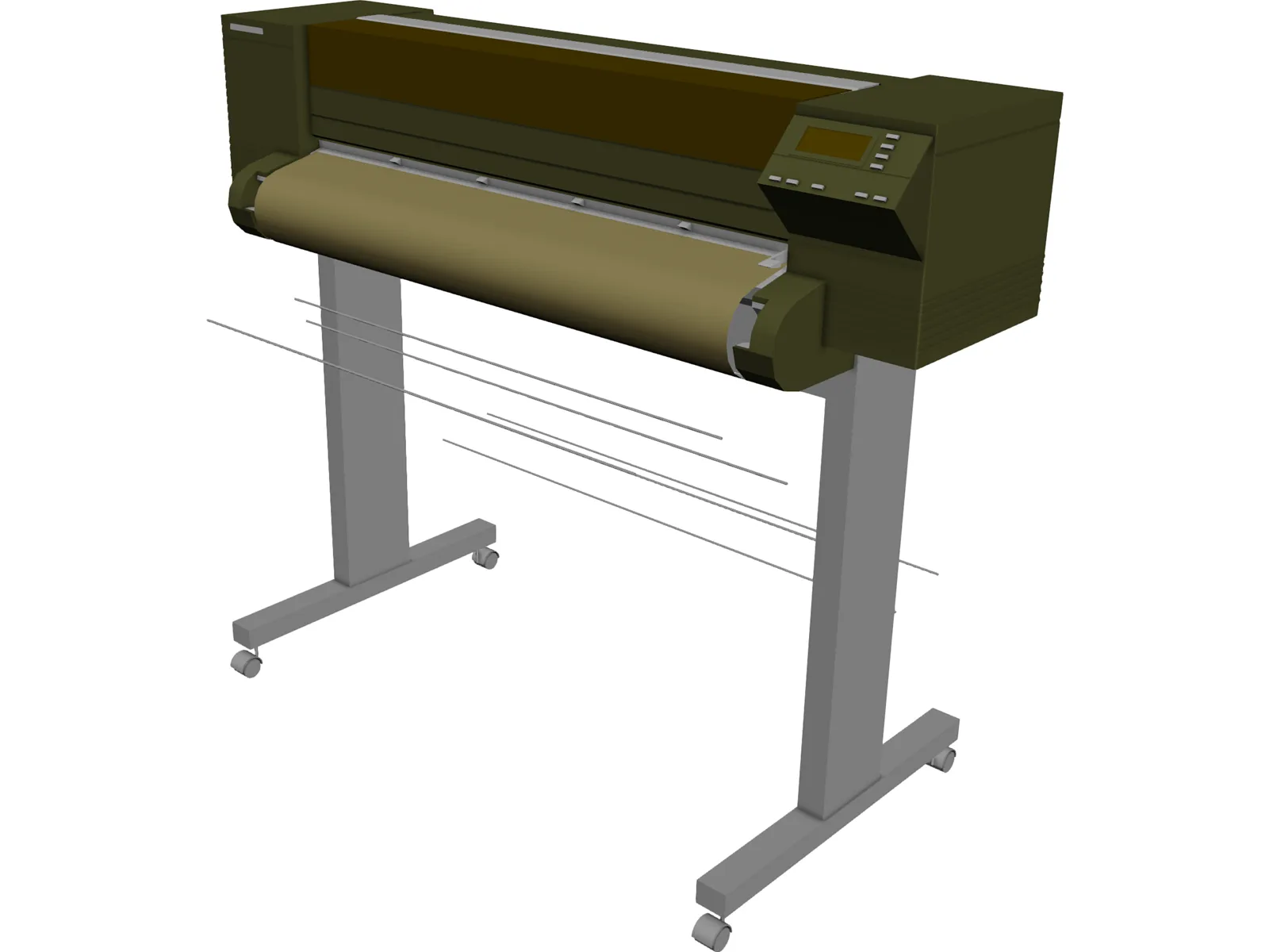 Plotter HP650C 3D Model main preview