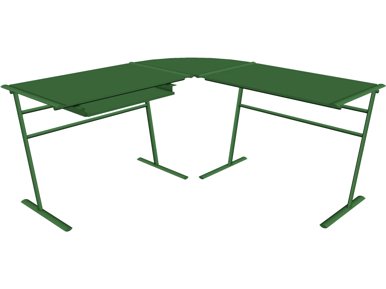 Desk Glass Top Contemporary 3D Model main preview
