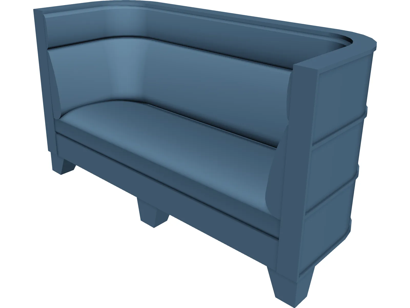 Couch Art Deco Styled 3D Model main preview