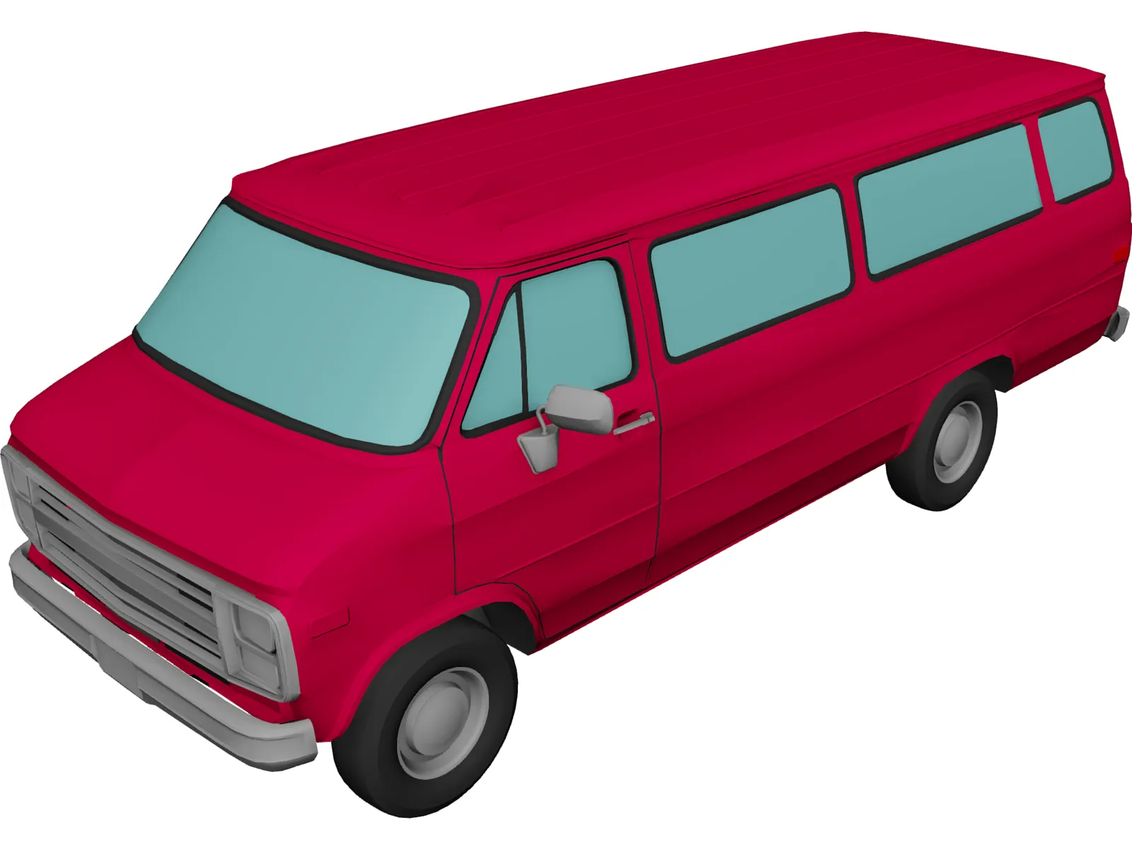 Dodge B350 Maxiwagon (1989) 3D Model main preview