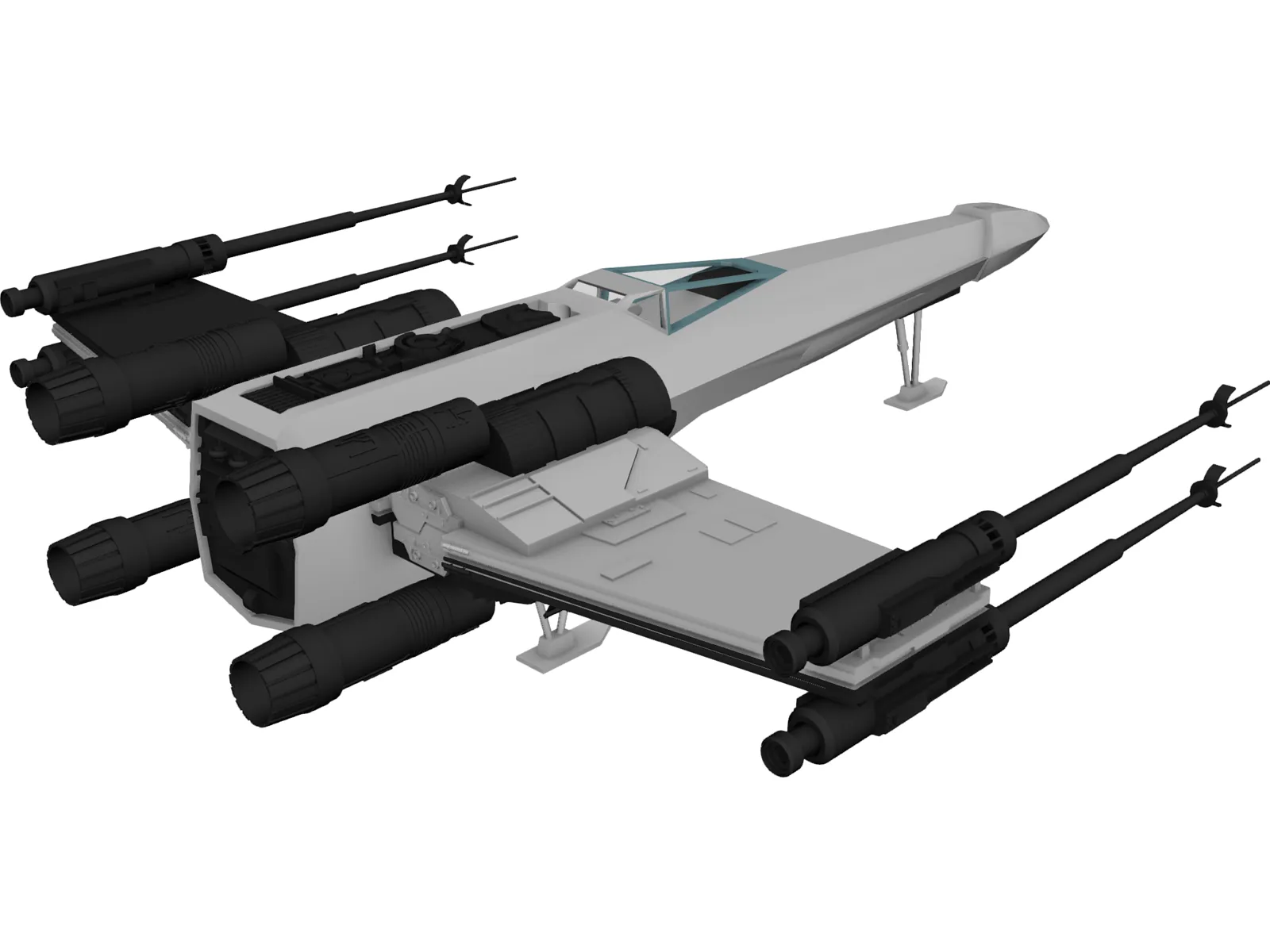 Star Wars Rebel X-Wing Fighter 3D Model main preview