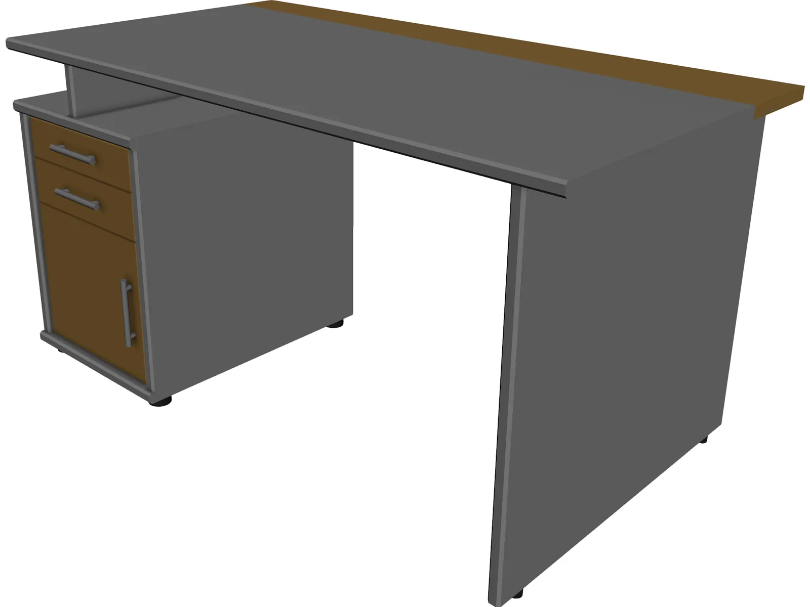 Black Desk 3D Model main preview